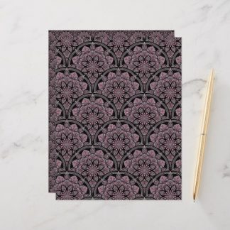 Dusky Rose Fronds Mandala Art Deco Scallops