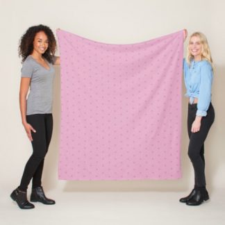 Geometric Dusky Rose Sea Pink Polka Dots On Lilac  Fleece Blanket