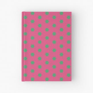 Journal, Geometric Maximalist Rainbow Island Green Flowers On Fandango Pink designed and sold by Triplicate Limited