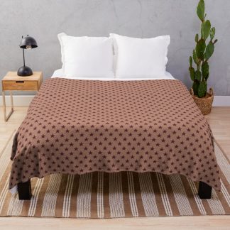 Throw Blanket, Geometric Royal Circle Cabernet Stars On Cork designed and sold by Triplicate Limited