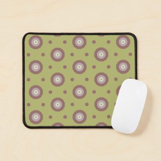 Mouse Pad, Geometric Warm Neutrals Colorful Bullseyes And Hexagons designed and sold by Triplicate Limited