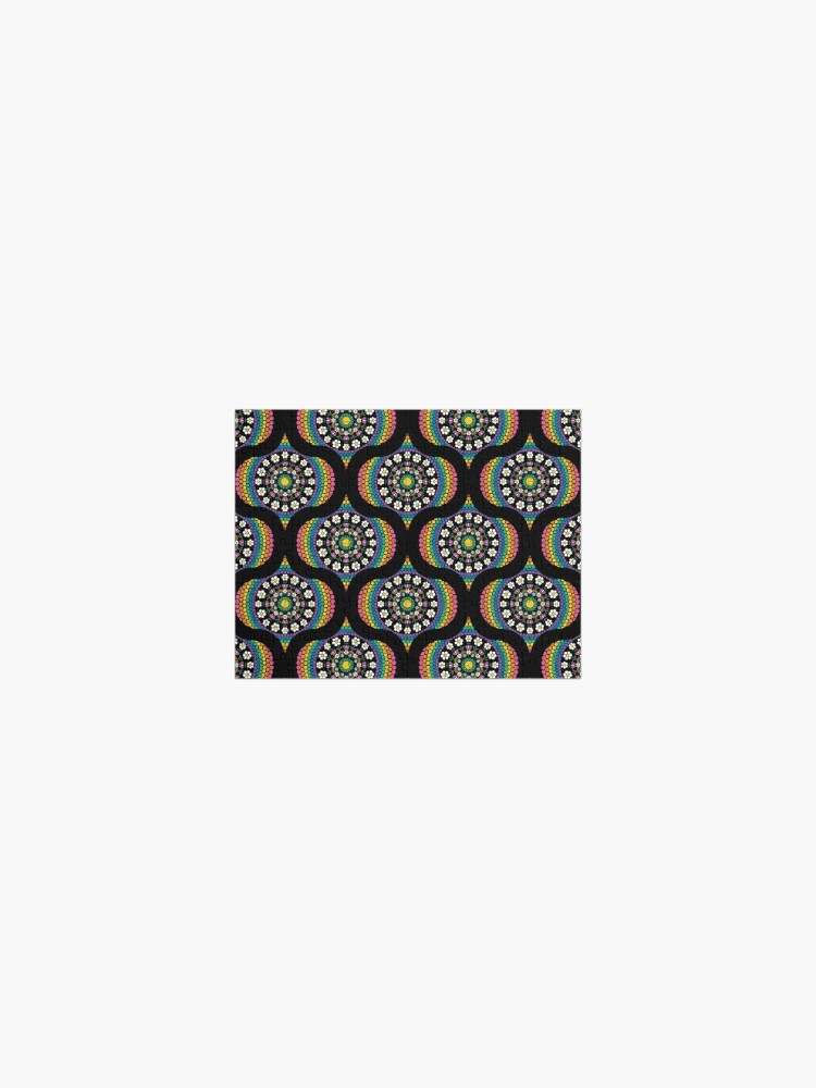 Jigsaw Puzzle, Maximalist Rainbow Daisy Dot The Difference Mandala Retro Ogee designed and sold by Triplicate Limited