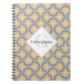 Monogram Aegean Summer Oranges And Lemons Fans Notebook