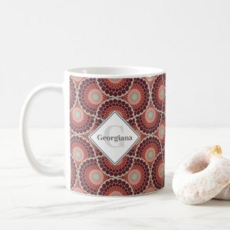 Monogram Radiant Fashion Week Dot Mandala Art Deco Coffee Mug