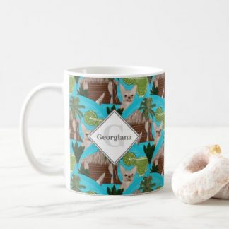 Monogrammed Chihuahuas Cabanas And Cocktails Deco Coffee Mug