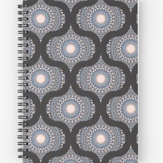 Journal, Ornate Apricot Serenity Dot Mandala Mid Mod Ogee designed and sold by Triplicate Limited