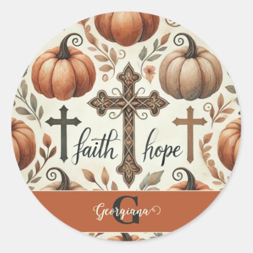 Personalized Faith & Hope Christian Halloween Classic Round Sticker