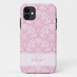 Personalized Preppy In Pink Mandala Art Deco iPhone 11 Case