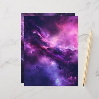 Pink and Purple Galaxy Background Scrapbook Paper