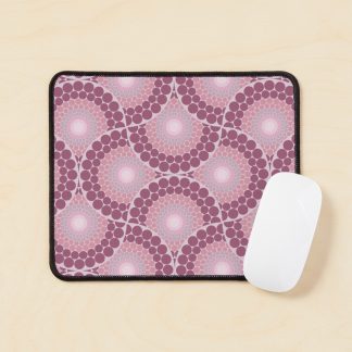 Mouse Pad, Radiant Dusky Rose Dot Mandala Mirrored Scallop designed and sold by Triplicate Limited