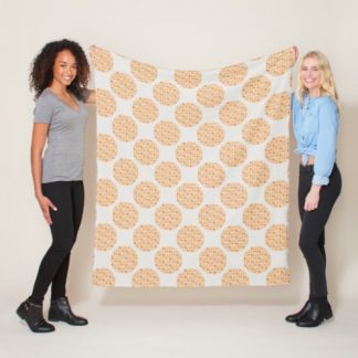Retro Florals Fall Oranges Polka Dots Fleece Blanket
