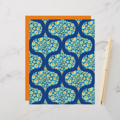 Starry Night On Sea Doodle Ogee Scrapbook Paper