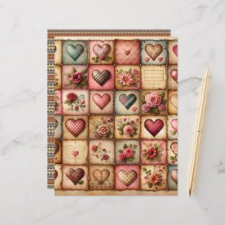 Vintage Watercolor Valentines Scrapbook Paper