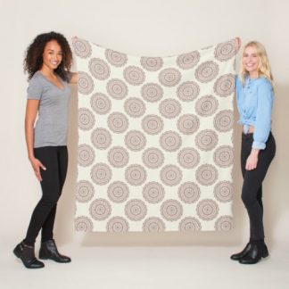 Warm Neutrals Cafe Ombre Polka Dot Mandala Fleece Blanket