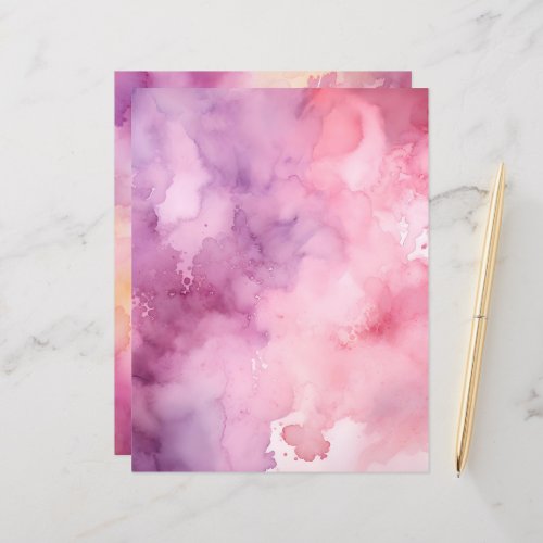 Pink and Purple Watercolor Scrapbook Paper