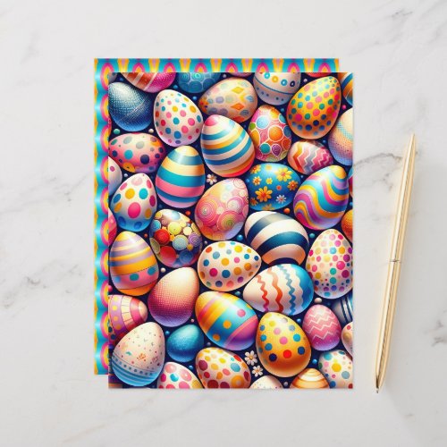 Colorful Easter Eggs Scrapbook Paper