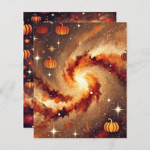 Autumnal Galaxy Pumpkin Spice Scrapbook Paper