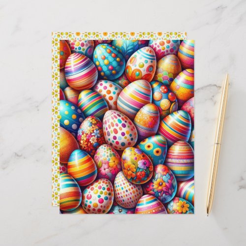 Colorful Easter Eggs Scrapbook Paper