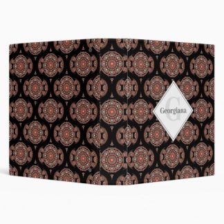 Custom Name Retro Safari Sunset Bohemian Mandala 3 Ring Binder
