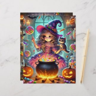 Cute Whimsical Witch Halloween Treats Scrapbook