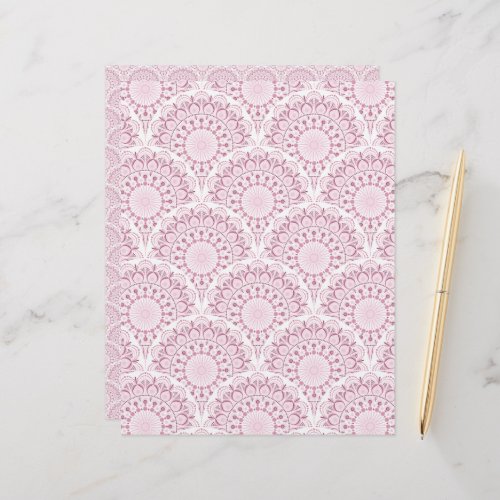 Dusky Rose Confetti Lace Art Deco Scallops