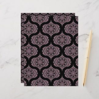 Dusky Rose Fronds Mandala Mid Mod Ogee