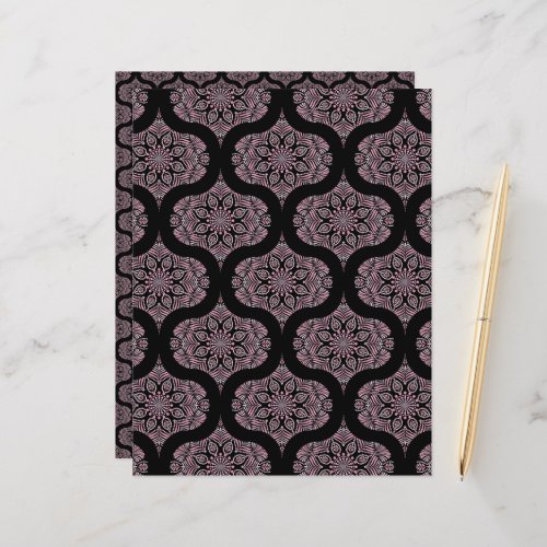 Dusky Rose Fronds Mandala Mid Mod Ogee