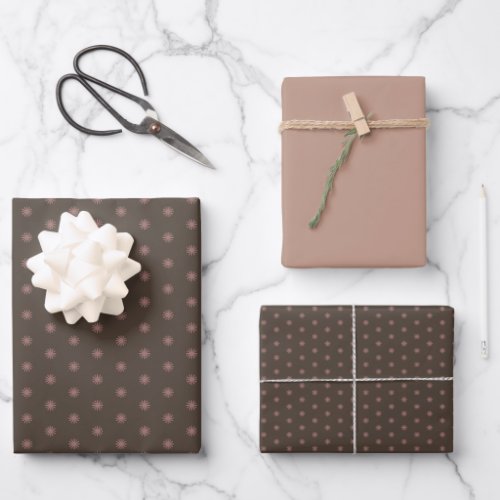 Geometric Warm Neutrals Beige Suns Scrapbook Wrapping Paper Sheets