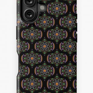 iPhone Case, Halloween Cottagecore Maximalist Rainbow Retro Ogee designed and sold by Triplicate Limited
