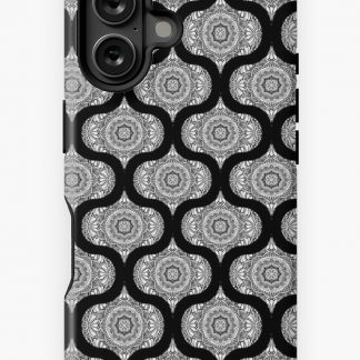 iPhone Case, Monochrome Mandala Retro Ogee designed and sold by Triplicate Limited
