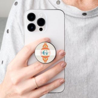 Monogram Radiant Aegean Summer Ornamental Mandala PopSocket