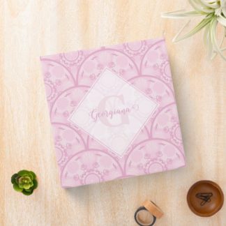 Personalized Preppy In Pink Mandala Art Deco 3 Ring Binder