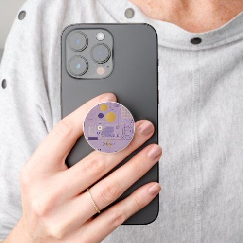 Personalized Purple & Gold Scandinavian Minimalist PopSocket