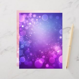 Pink &amp; Purple Bokeh Scrapbook Background Paper