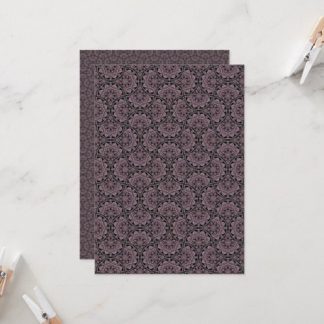 Printable Dusky Rose Fronds Fans Scrapbook Paper Invitation