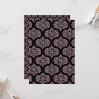 Printable Dusky Rose Fronds Retro Scrapbook Paper Invitation