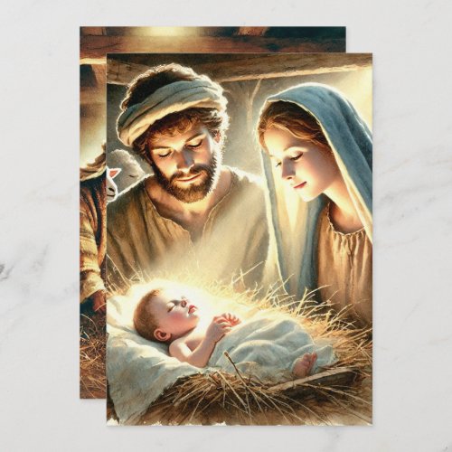 Printable Mary Joseph & Jesus Nativity Scrapbook Invitation