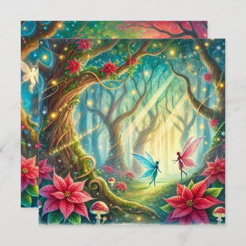 Printable Whimsical Forest & Poinsettia Scrapbook Invitation