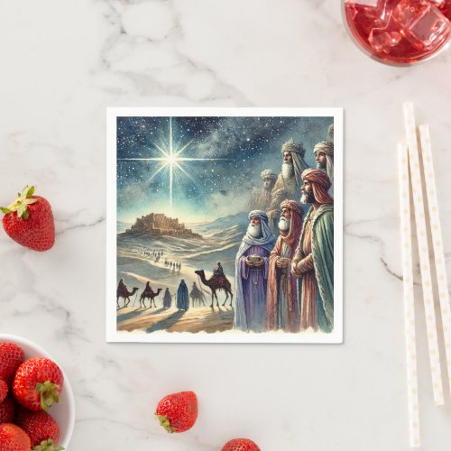 Watercolor Three Wise Men Nativity Decoupage Napkins