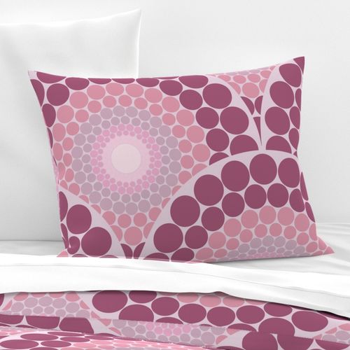 24” Radiant Dusky Rose Dot Mandala Scallop - Large