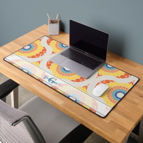 Personalized Retro Aegean Summer Radiant Mandala Desk Mat
