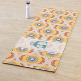Personalized Retro Aegean Summer Radiant Mandala Yoga Mat