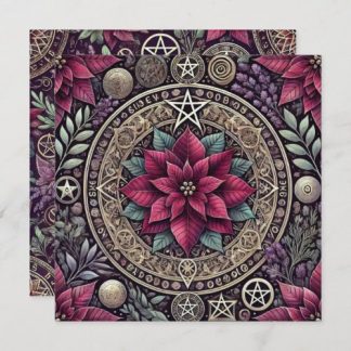 Printable Witchy Poinsettia Mandala Scrapbook Invitation