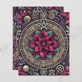 Witchy Poinsettia Mandala Floral Scrapbook Paper