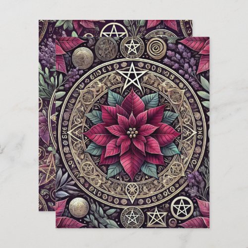 Witchy Poinsettia Mandala Floral Scrapbook Paper