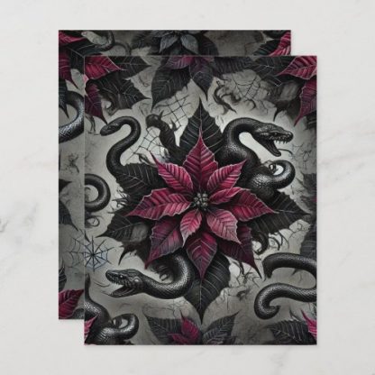 Witchy Venomous Poinsettia Blooms Scrapbook Paper