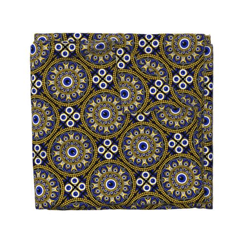 12” Navy and Gold Eyes on the Prize Dot Mandala Diamond Tile Pattern - Medium