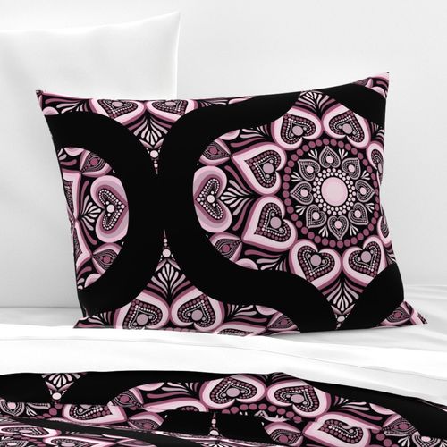 24” Dusky Rose Hearts Forever Dot Mandala Ogee - Large