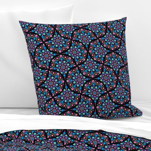 12” Starry Night Dot Mandala Mirrored Scale Pattern - Medium