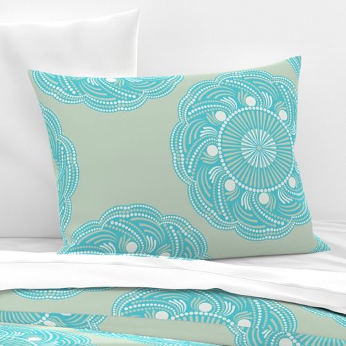 24” Serenity Sunset on Sea Polka Dot Mandala - Large